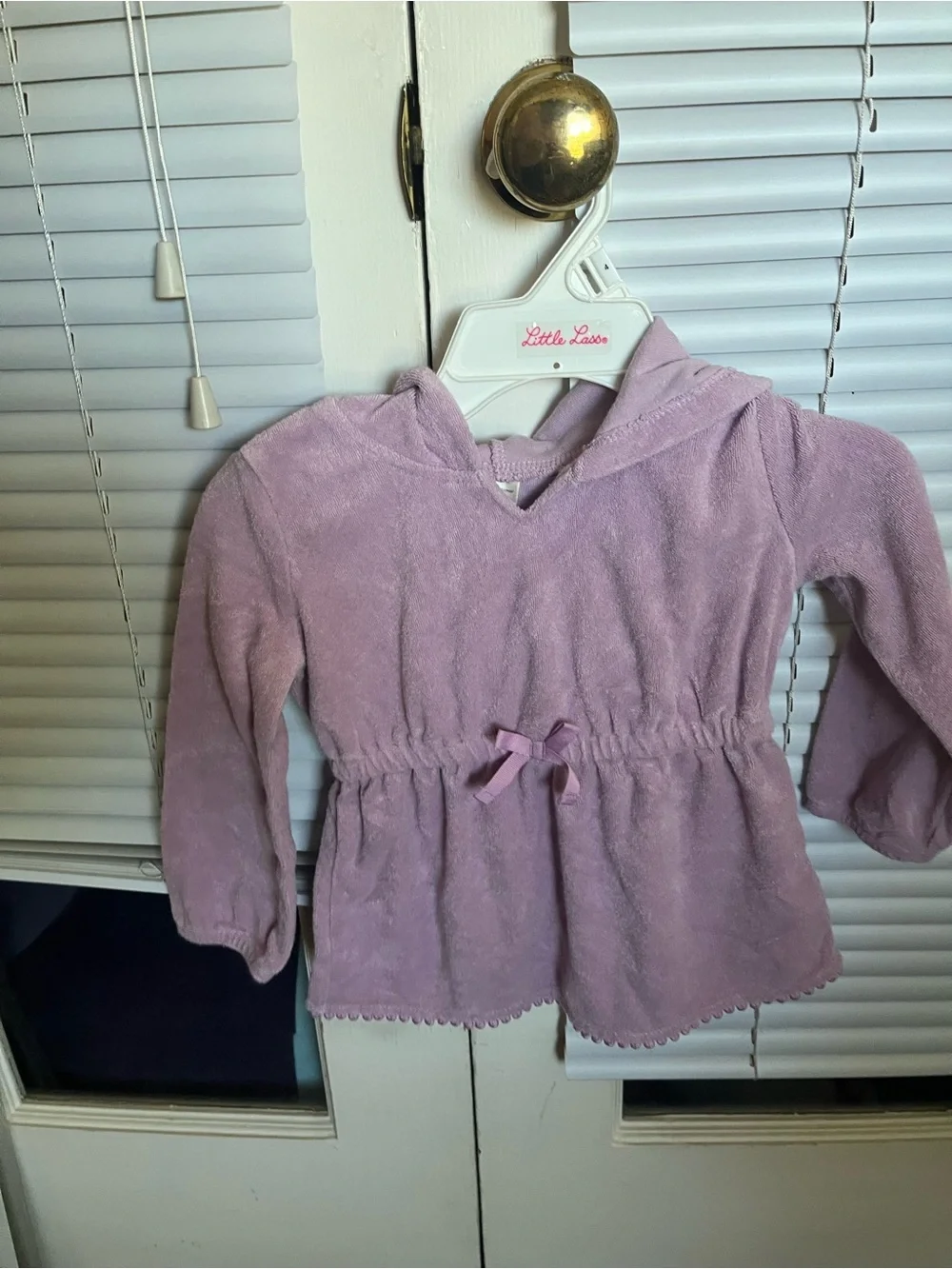 OshKosh B'gosh Lavender Hooded Terry Tunic with Waist Bow